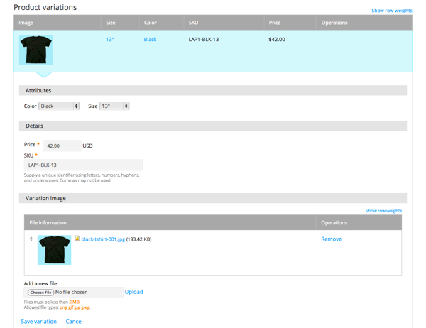 Simplified product entry with inline entity form