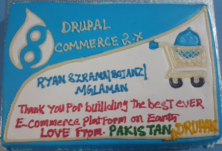 Drupal Commerce deserves cake. Thanks, Drupak!